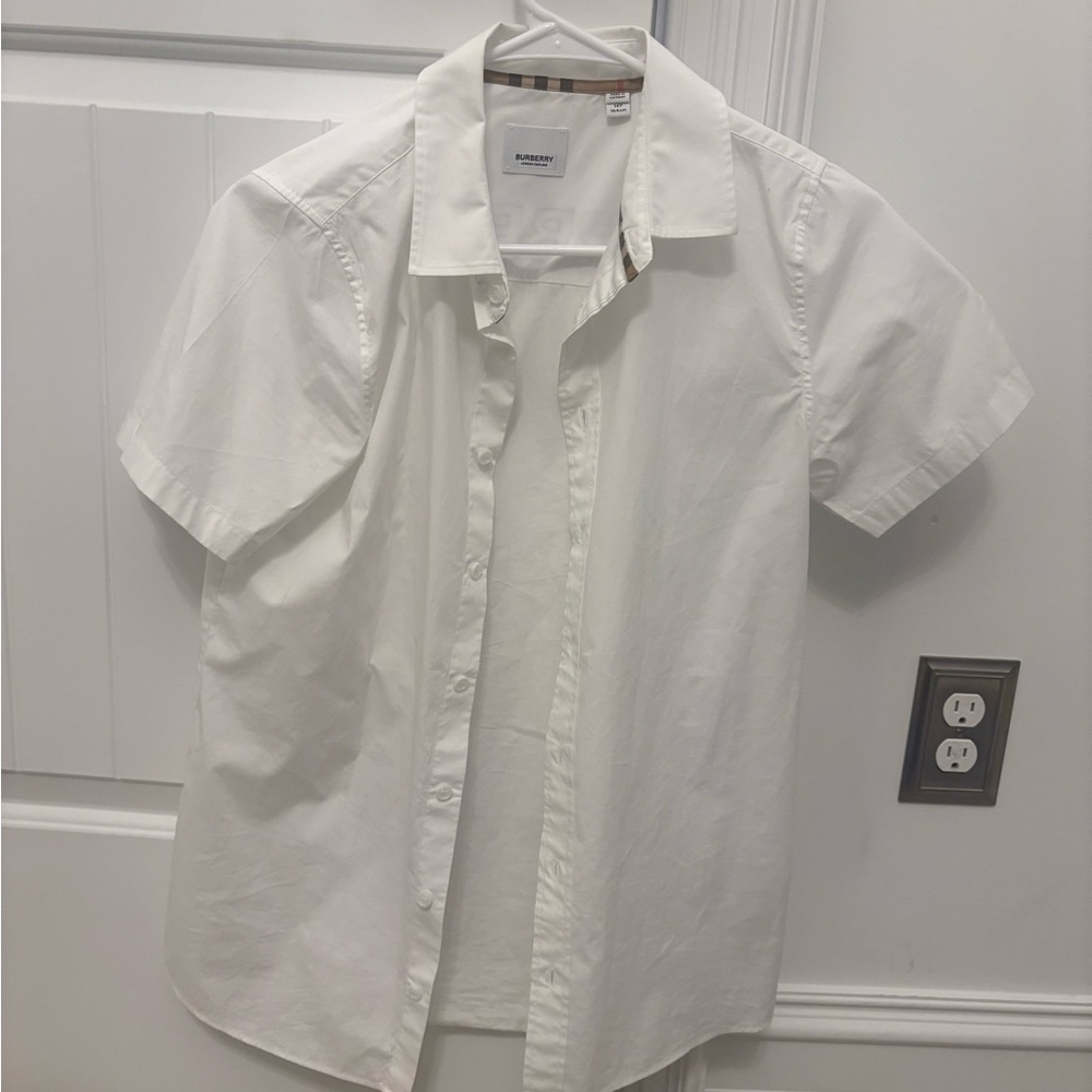 Burberry White Casual Button Down Shirt